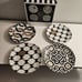 Designer Dessert 6” Plates, Set Of 4, Embellished with 14 KT Gold. Boxed.