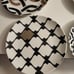 Designer Dessert 6” Plates, Set Of 4, Embellished with 14 KT Gold. Boxed.