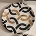 Designer Dessert 6” Plates, Set Of 4, Embellished with 14 KT Gold. Boxed.
