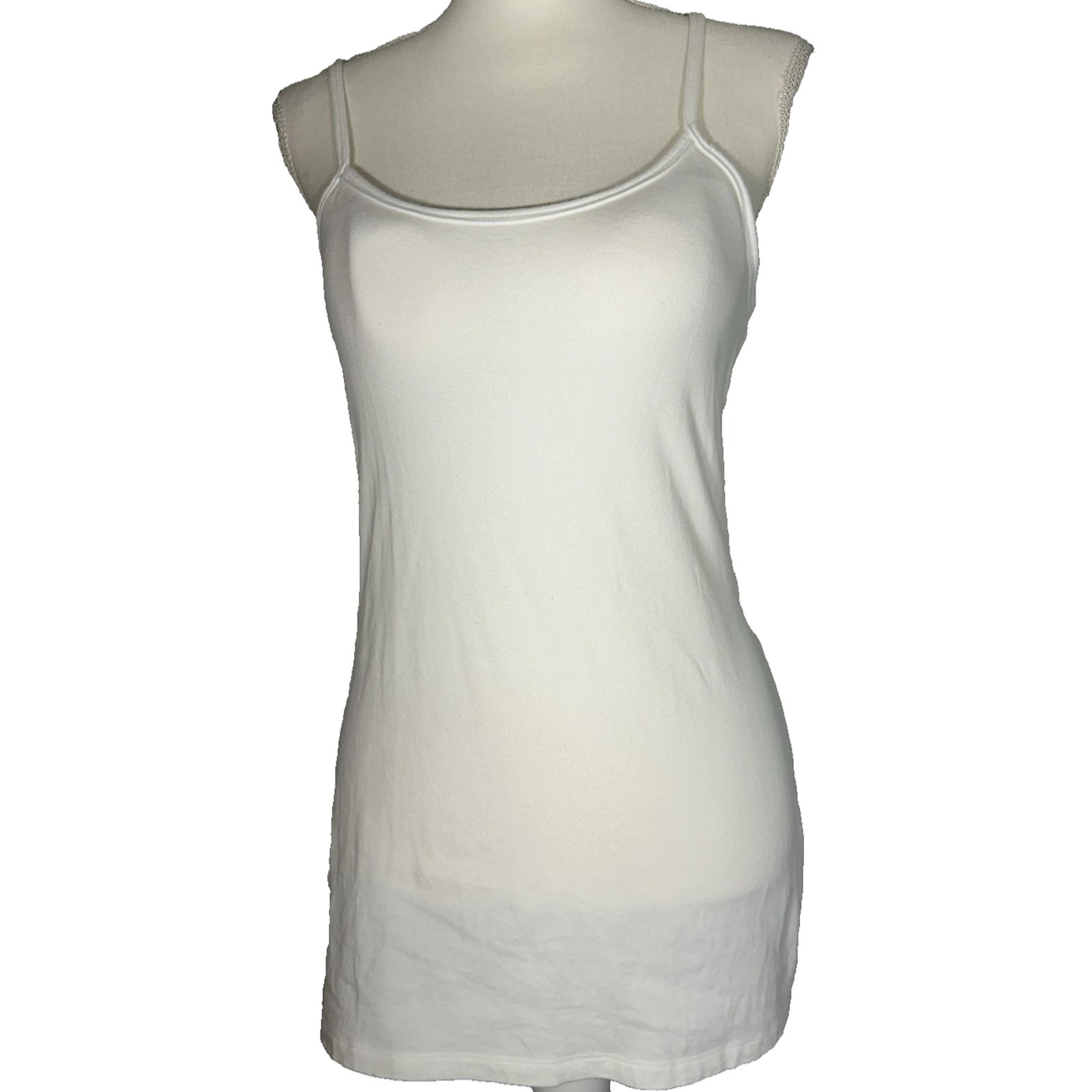 Gilligan & Omalley White Tank/Cami Shirt Built In Bra Size Large