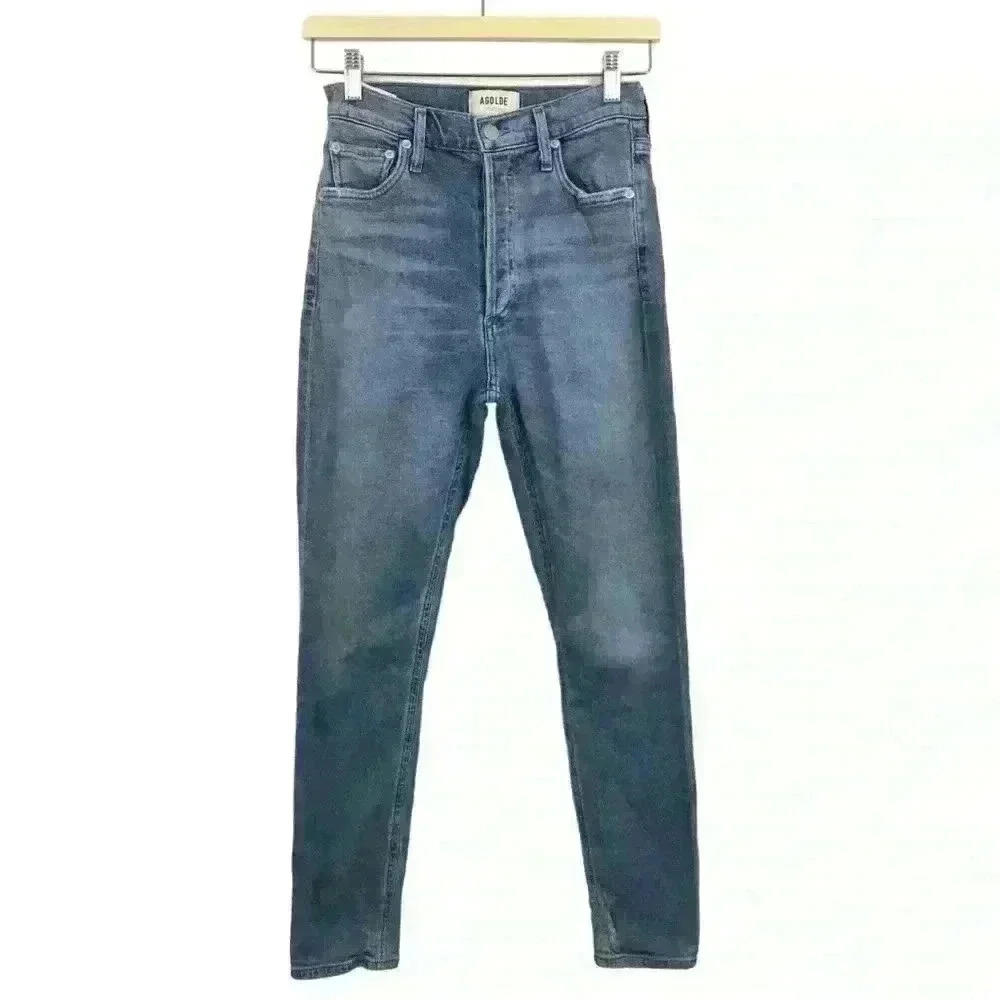 Agolde Womens Nico Distressed High Rise Skinny Jeans Size 25