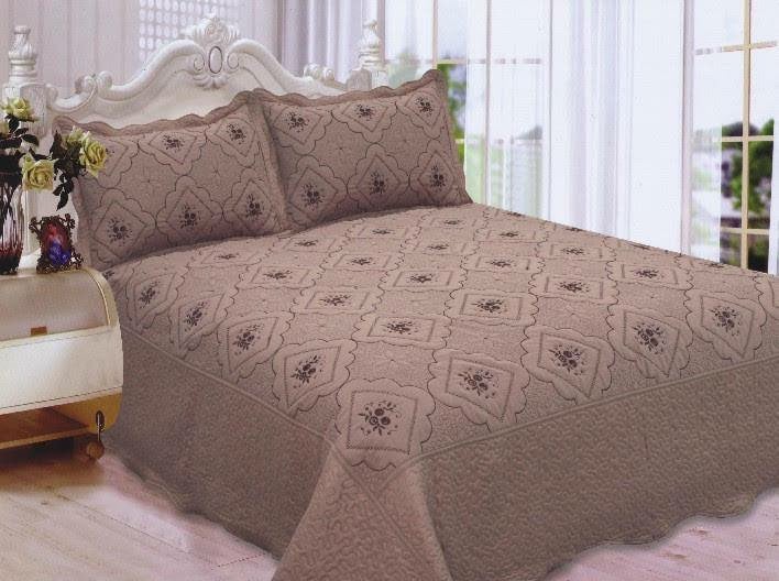 King size embroidery bedspread 3 pc set