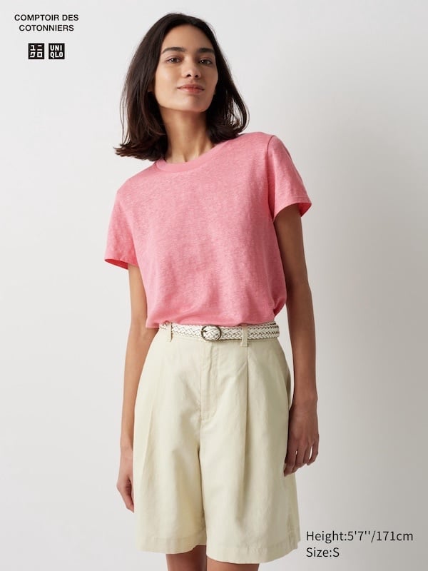 Uniqlo Linen-Blend Pleated Shorts NWOT