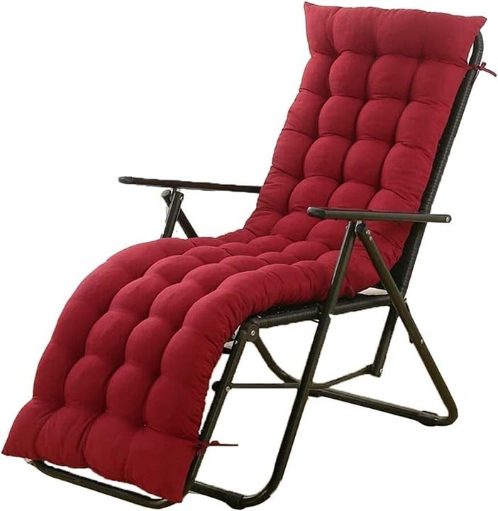 Sun Lounger Chair Cushions, Sundlight Patio Cushions Chaise 61x18.89x3.14 in Red