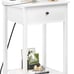 Ecoprsio Nightstand with Charging Station, White End Table Side Table with USB P