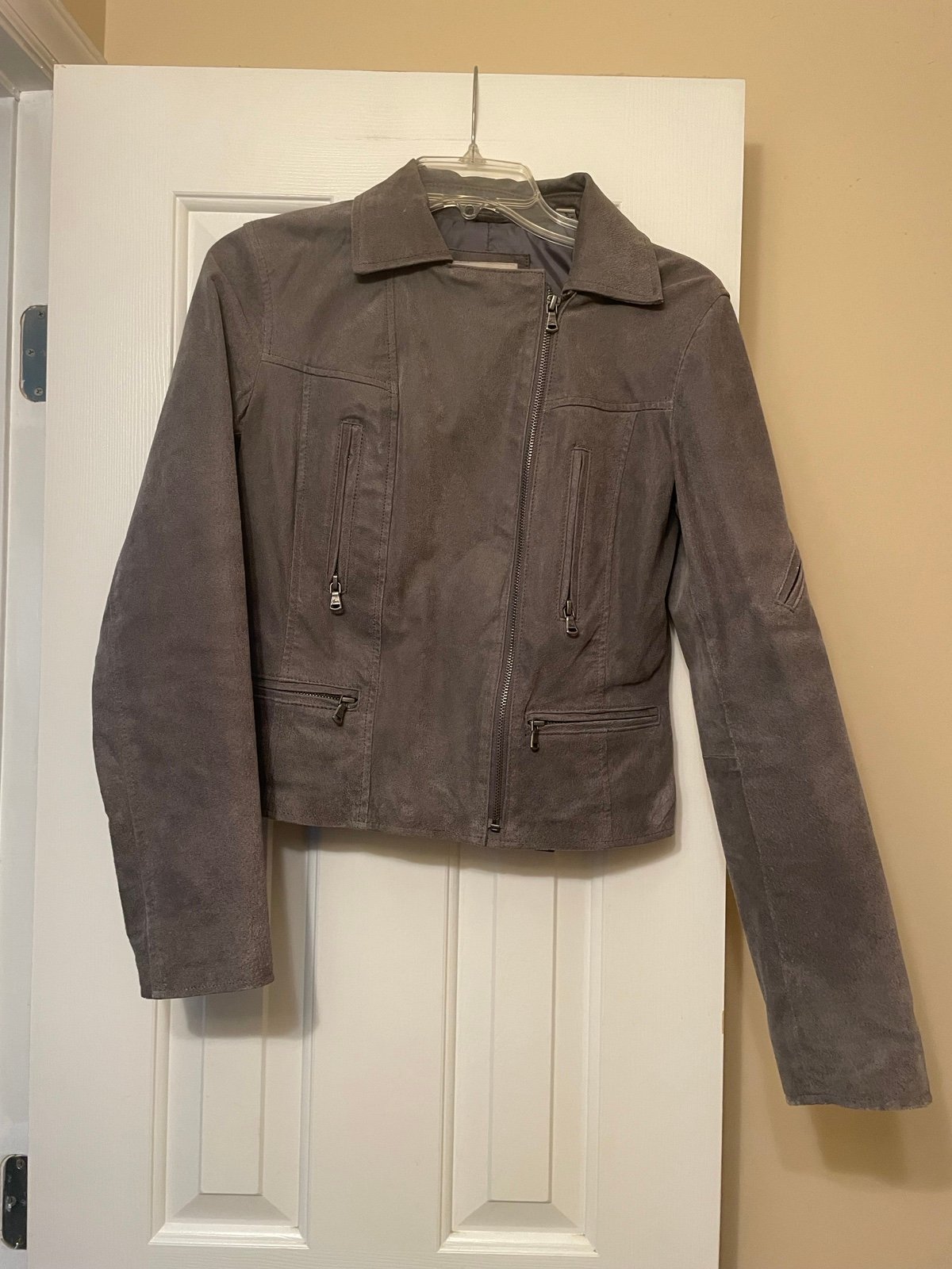 Levi's Women's Size Small Brushed Suede Gray Leather Moto Jacket