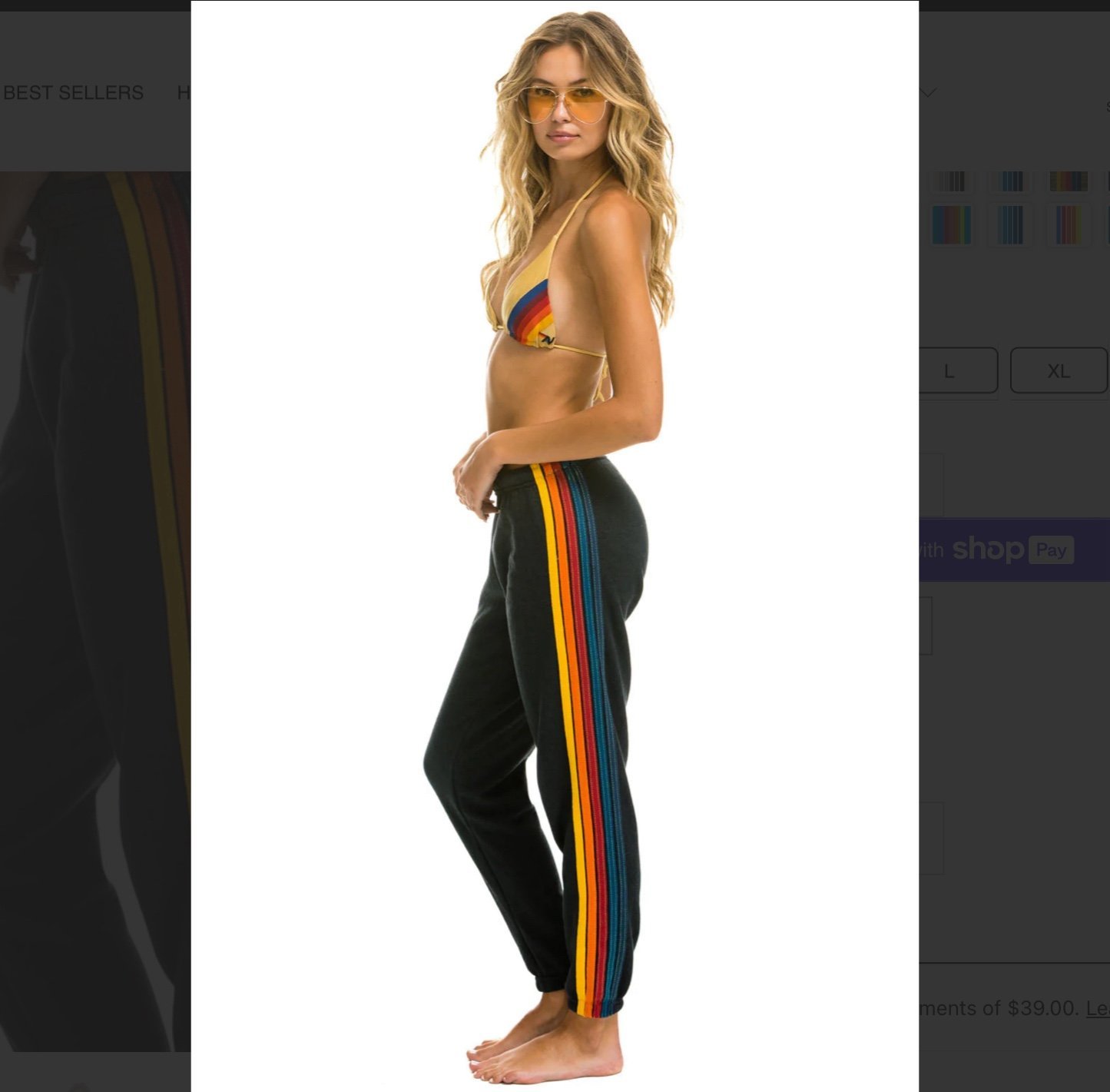 aviator nation charcoal sweatpants xs
