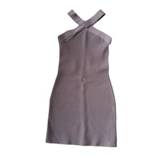 NEW Aritzia Babaton Sculpt Knit Criss Cross Dress Deep Taupe