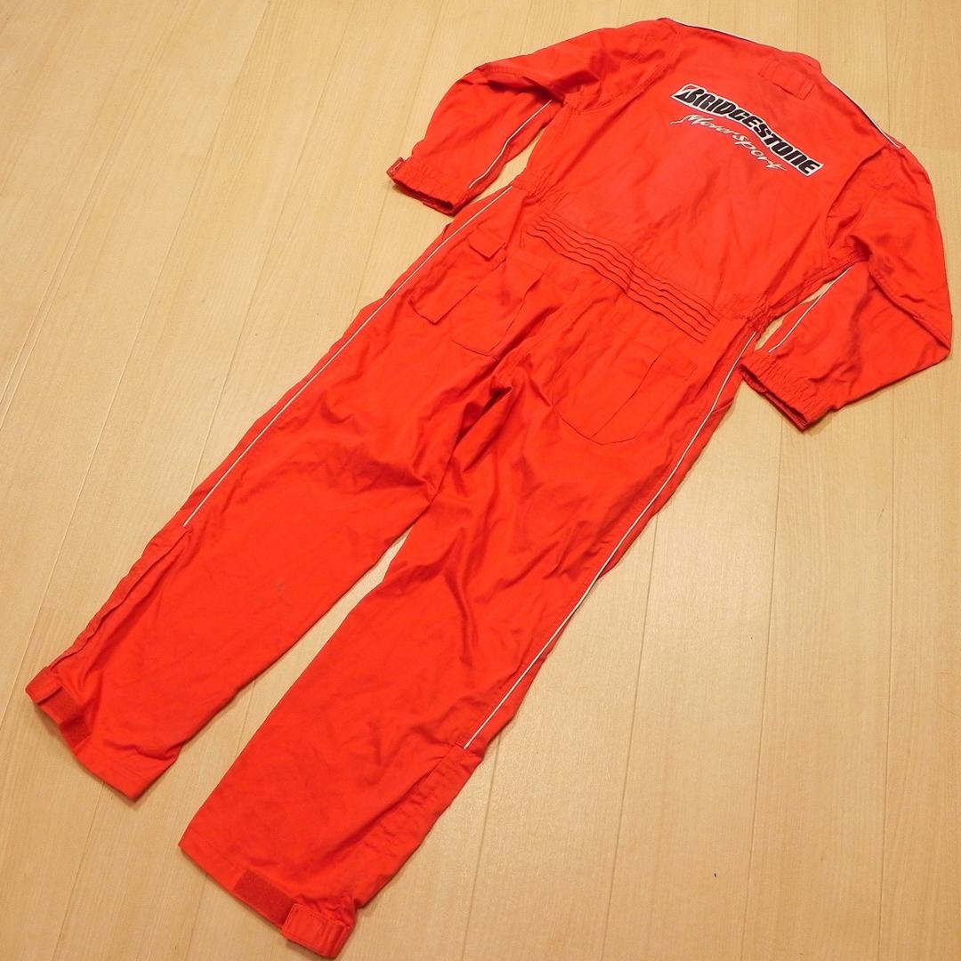 =576☆ Bridgestone Motorsport Long Sleeve Jumpsuit M Size Red