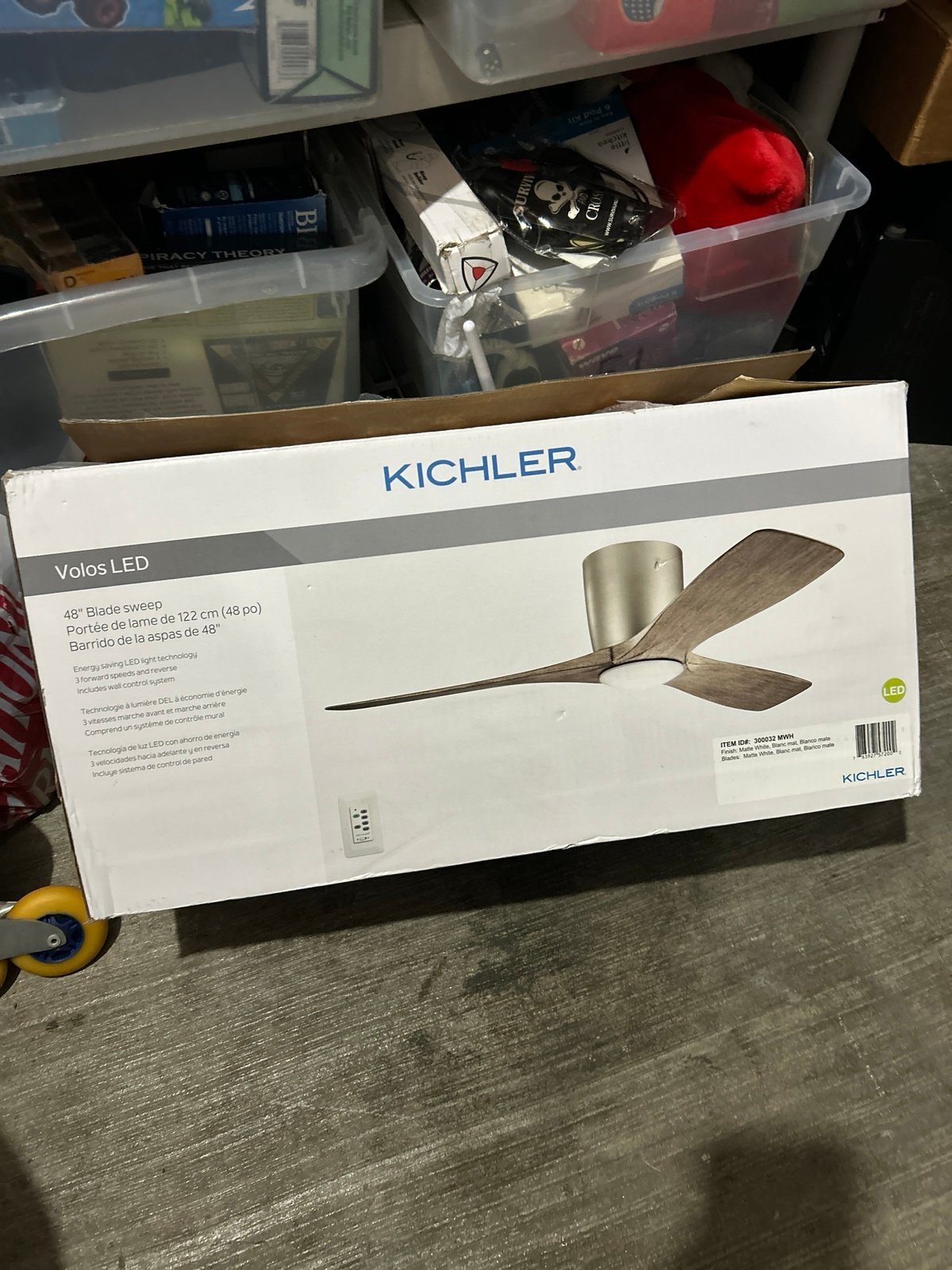 Kichler Volos 48 in. Integrated LED Indoor Matte White Flush Mount Ceiling Fan