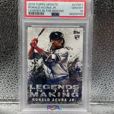 ‘Ronald Acuna Jr’ Topps Update, Legends in the Making, Rookie Card! PSA 10!!