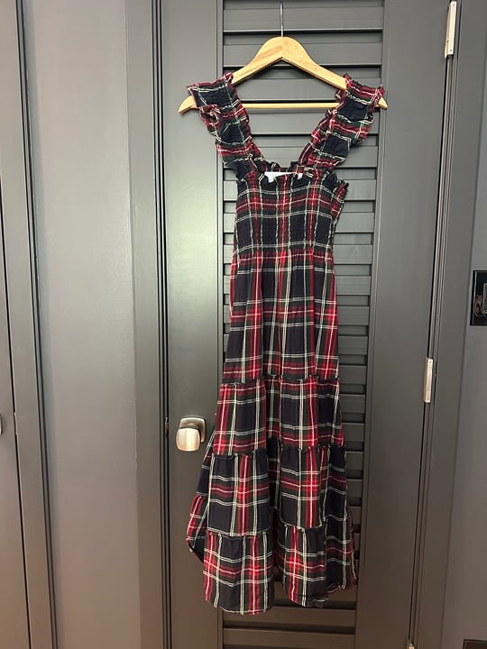 HILL HOUSE | Ellie Nap Dress Plaid Red Tartan | XS