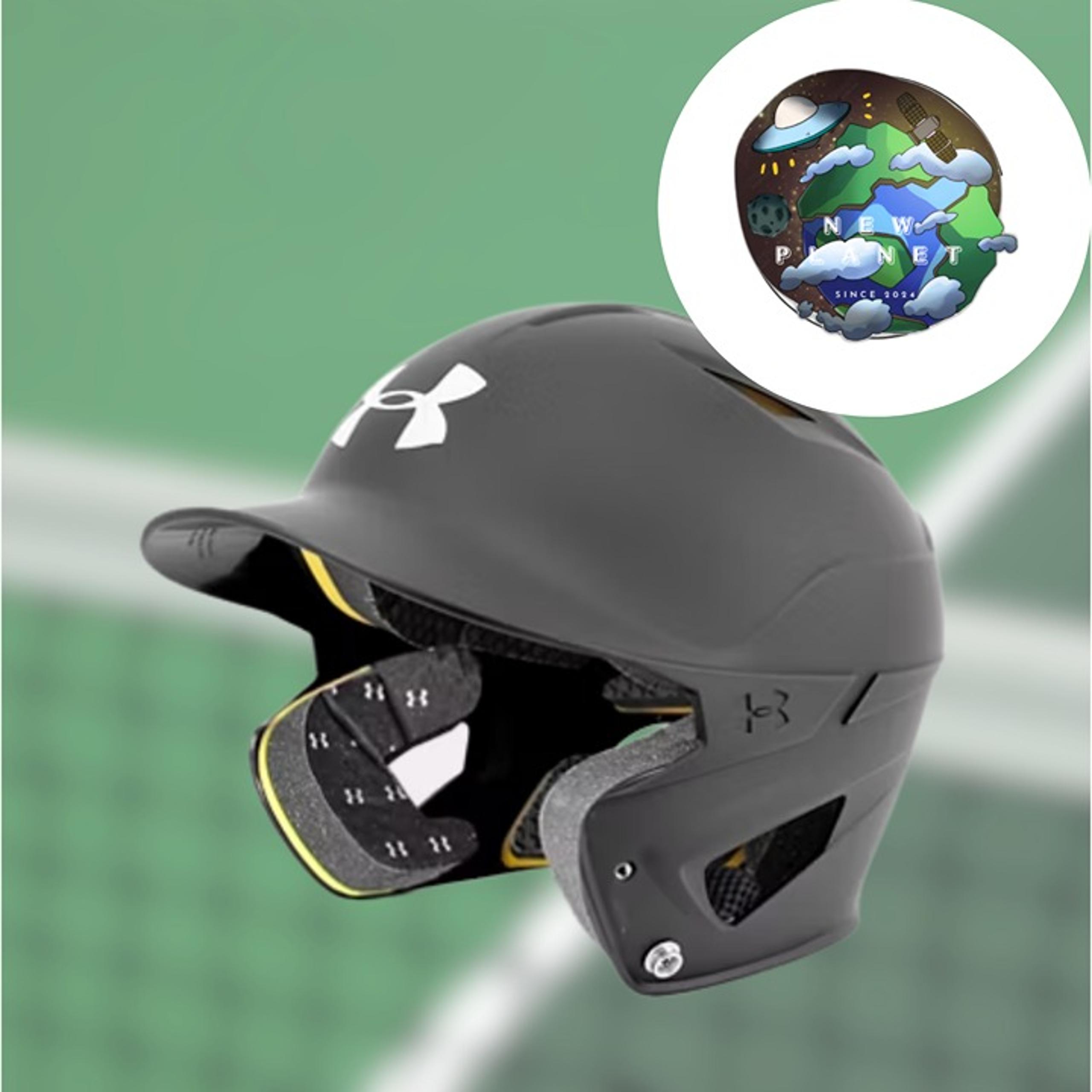 NWT UA Converge Solid Matte Adult Batting Helmet | Black / White - 001 UND60