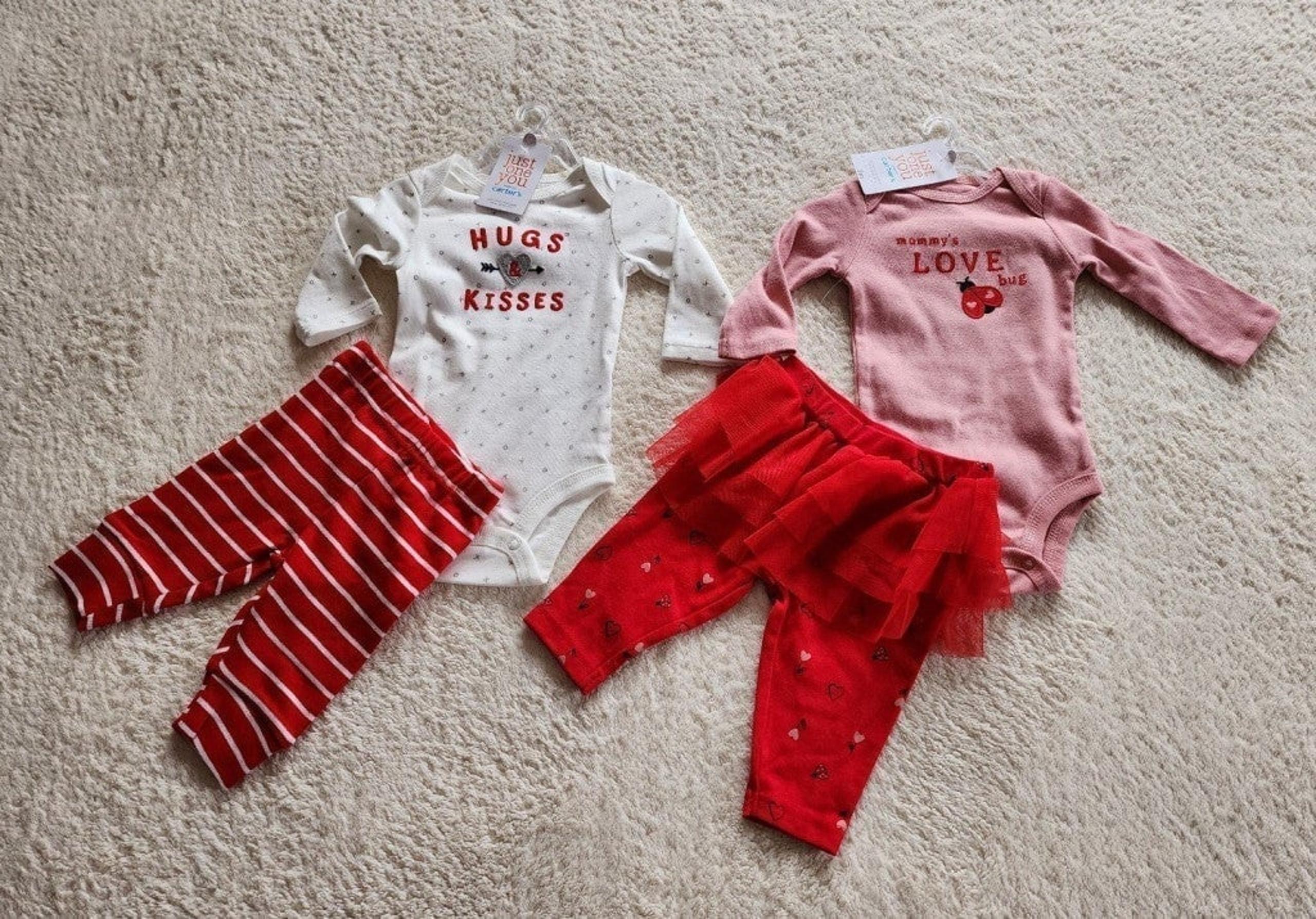 New Valentine's day baby girl outfit bundle of 2 sets size 3 months