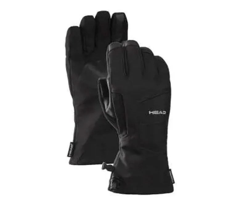 HEAD Men’s Waterproof Hybrid Black Gloves, L