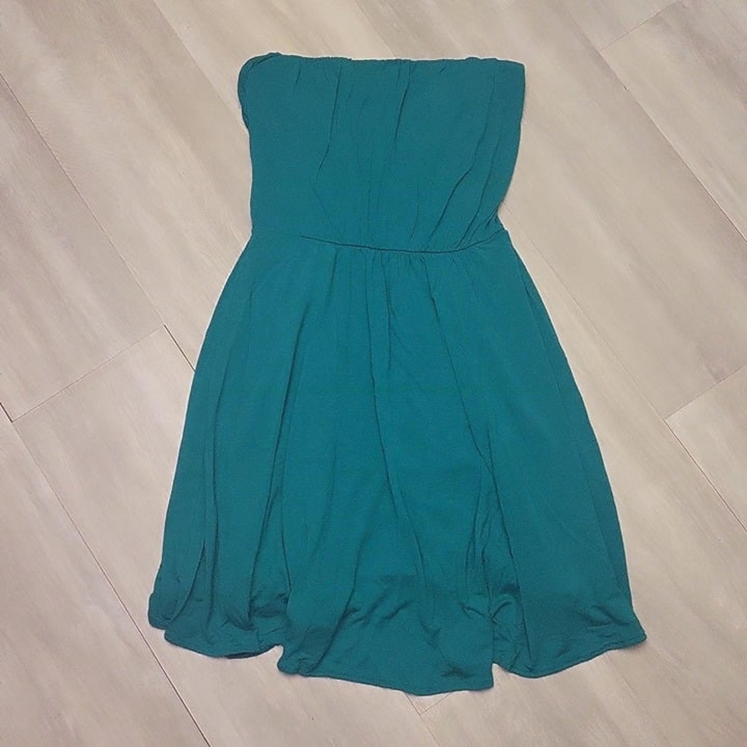 The Limited Kelly Green Cross Back Lined Strapless Dress Womens Size XS