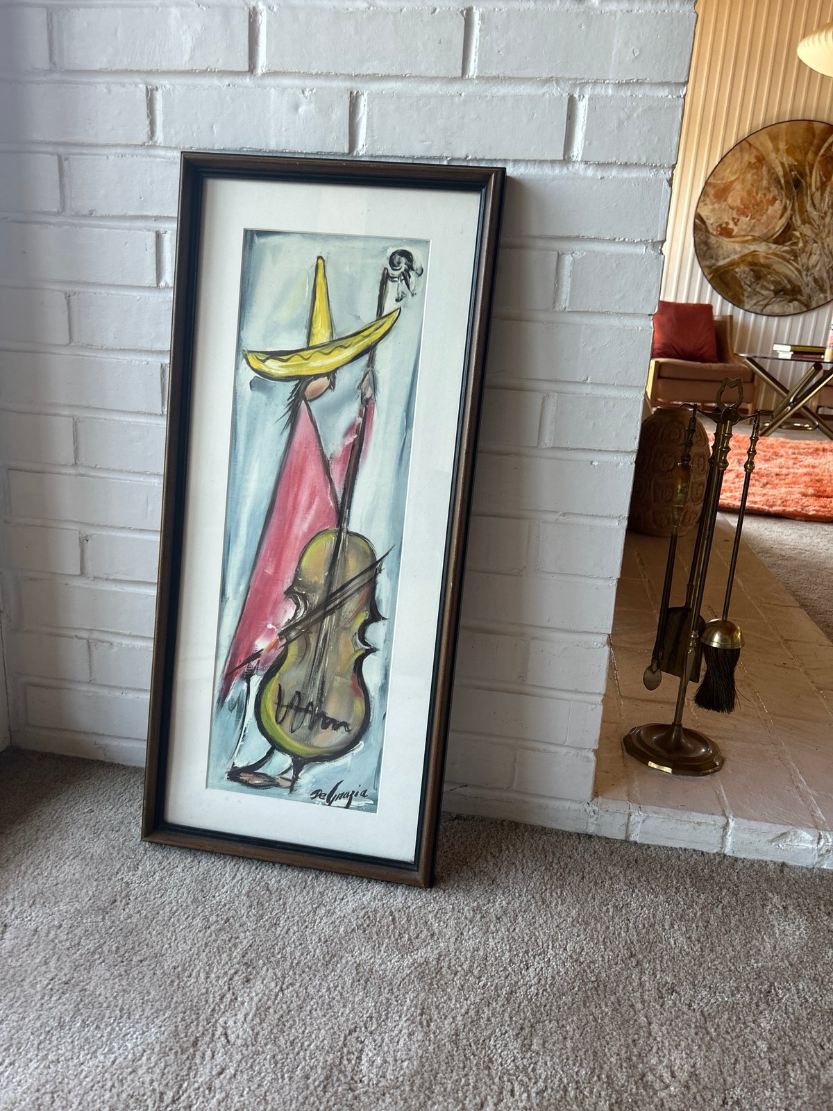 Degrazia framed vintage music art
