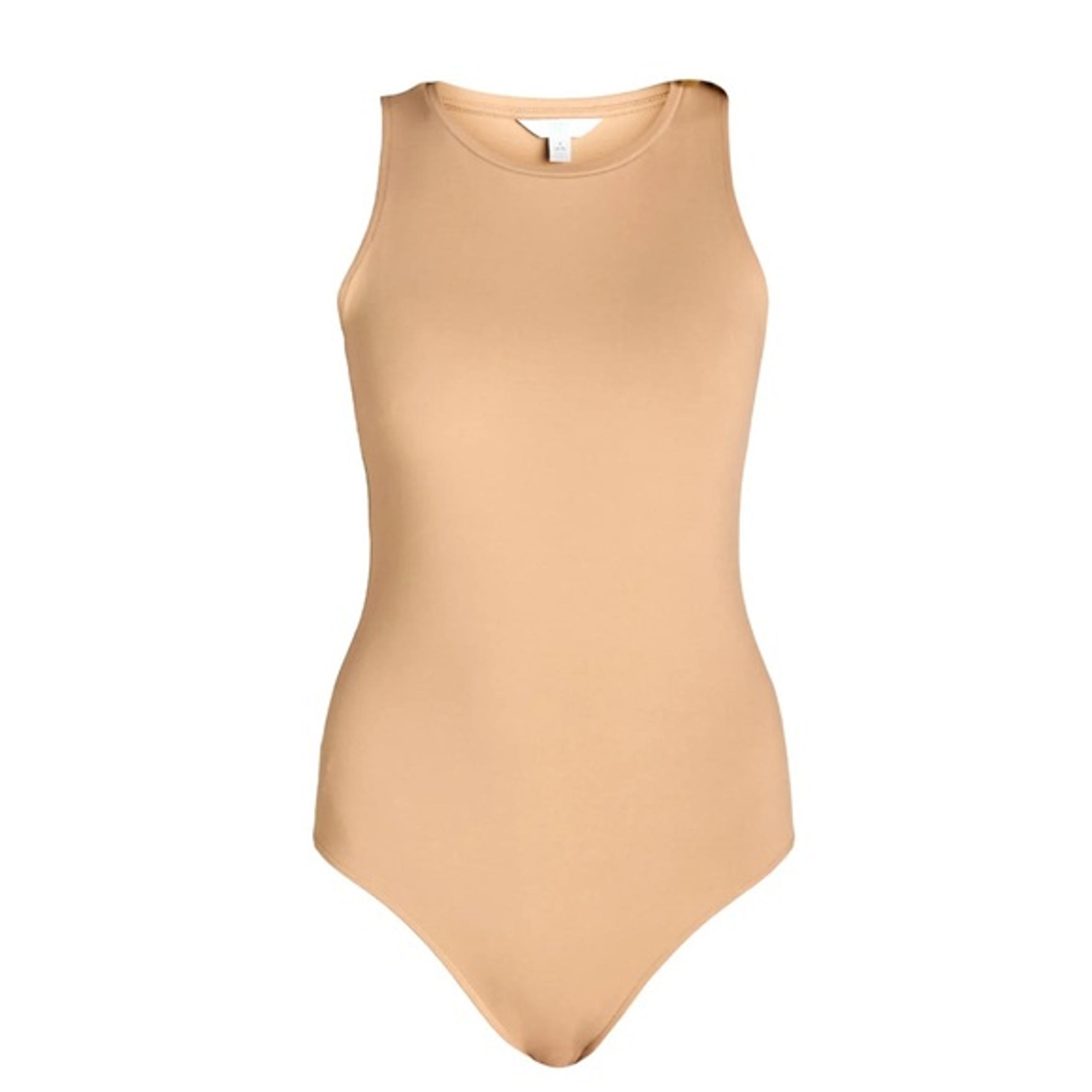 Time and Tru Women's Sleeveless Slim Smoothing Tan Bodysuit NWT medium