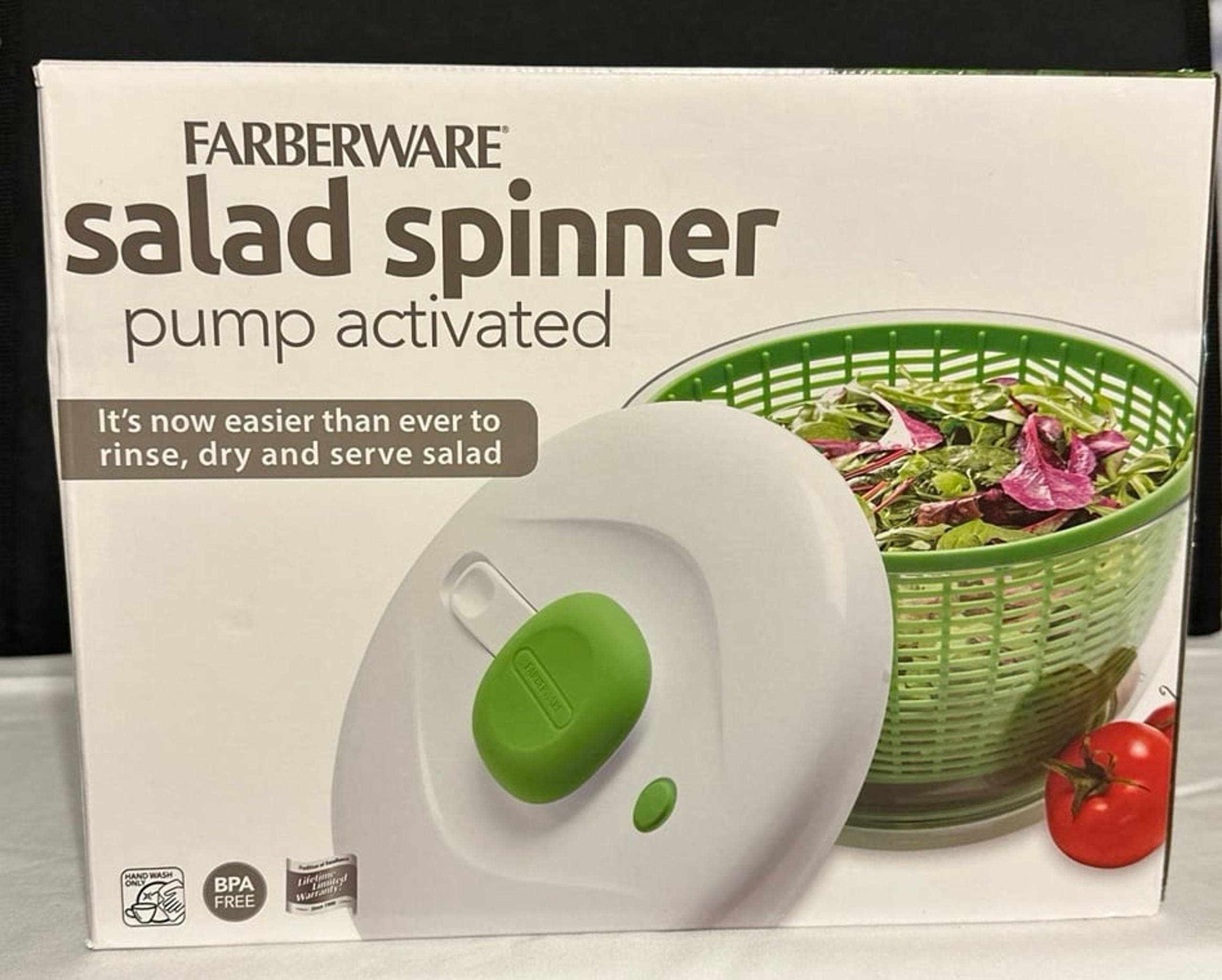 Farberware Pump Activated Salad Spinner White, Green