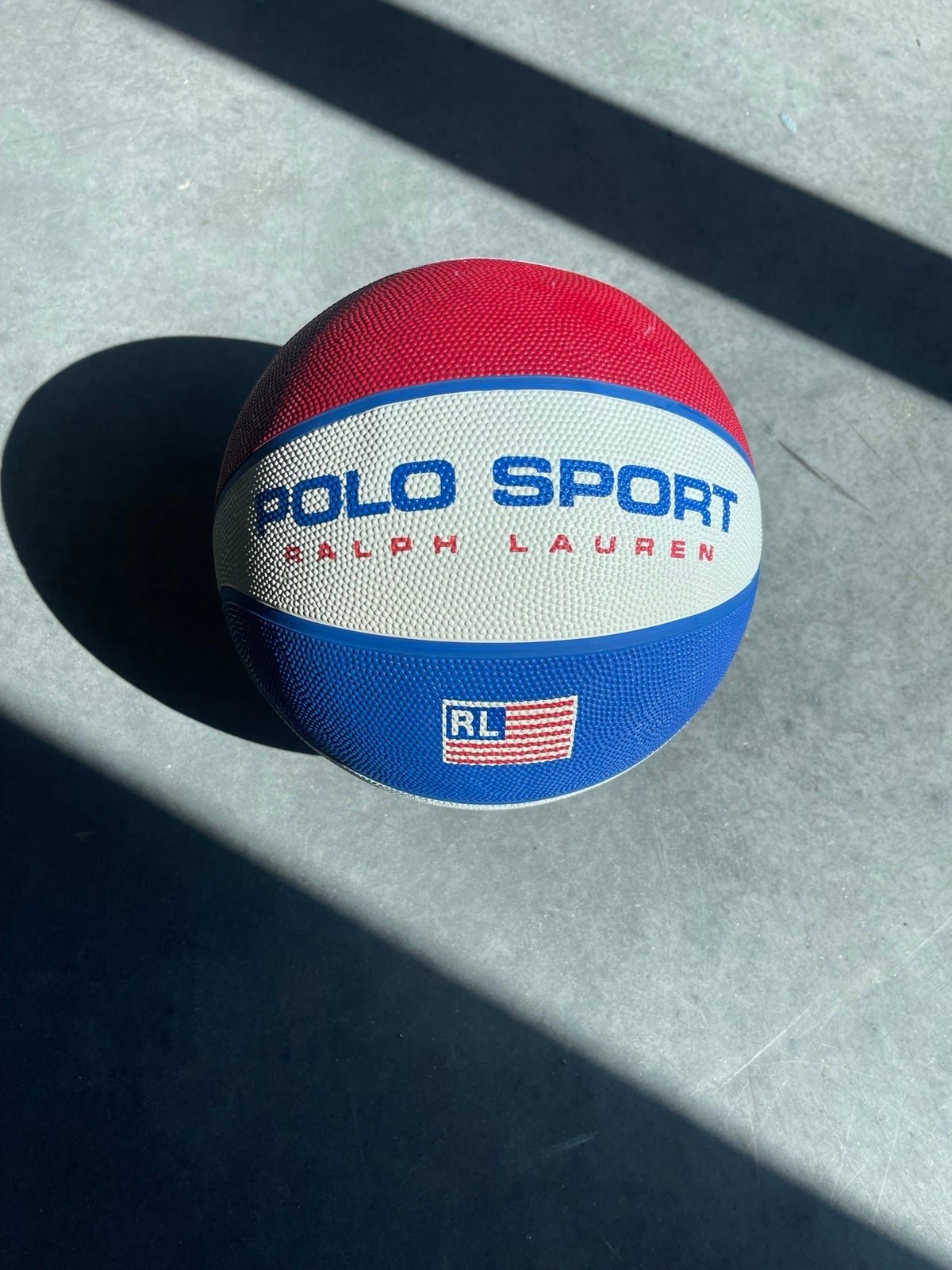 Vintage Polo Sport Ralph Lauren Basketball Red White Blue Rawling Ball 1993