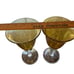 Handblown Amber Controlled Bubble Glass Wine Goblets