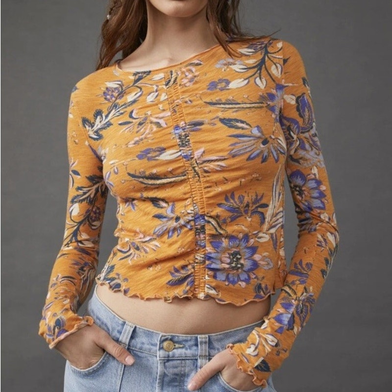 Free People We The Free Dreamed of You Floral Long Sleeve Top