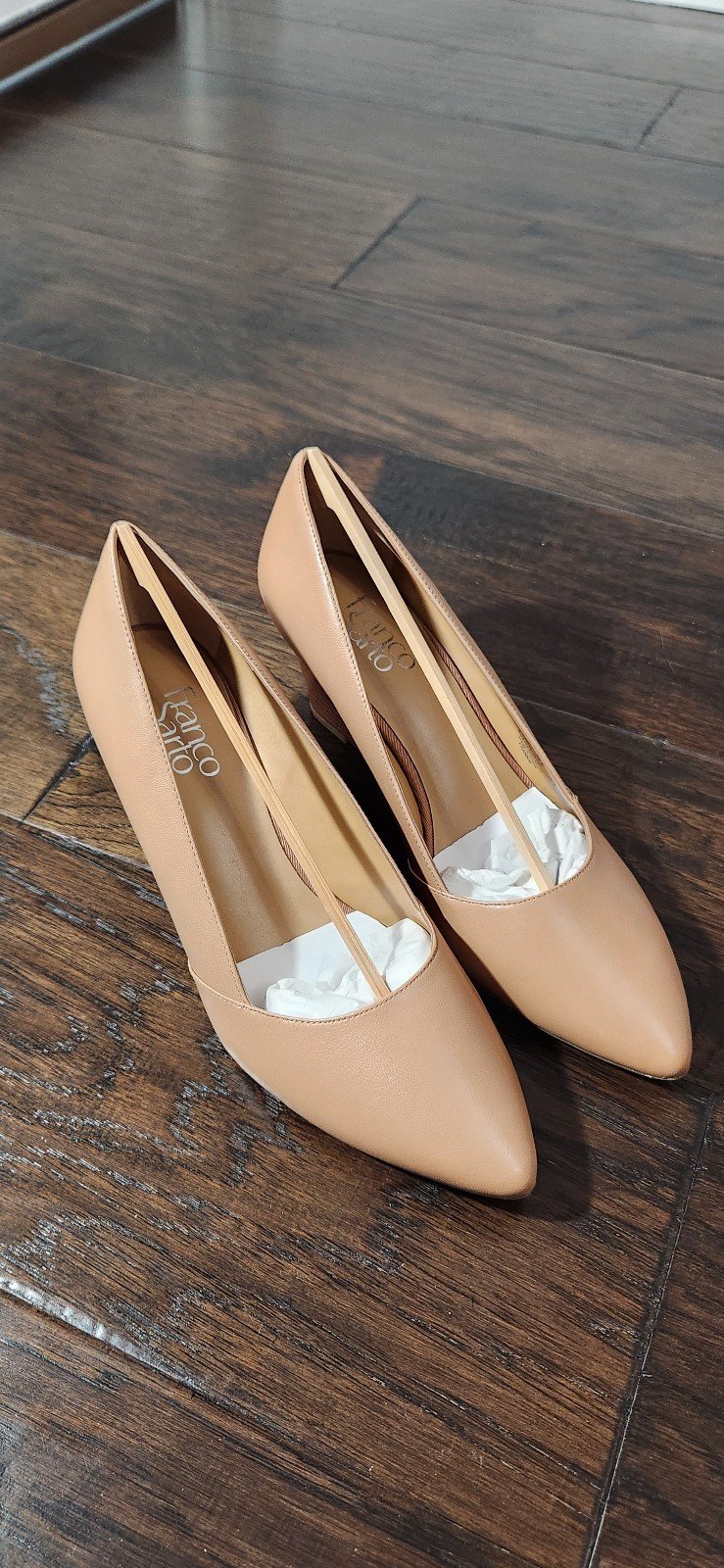 Women's Frankie Pointed Toe Wedge Pumps, size 9.5, Color: Cool Taupe Tan Leather
