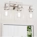 3-Light Vanity Light, Brushed Nickel Bathroom Lighting Fixtures Over Mirror