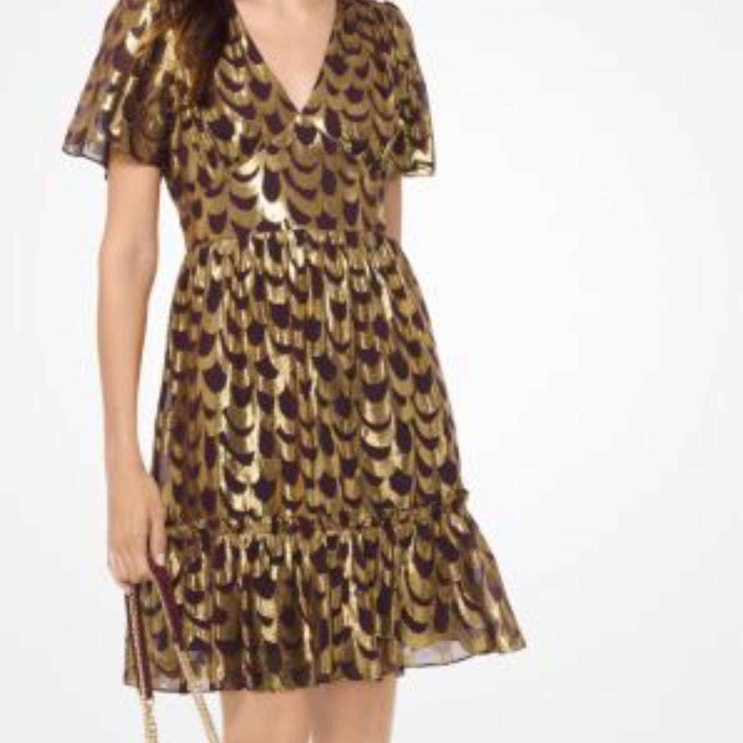 NWT Michael Kors Silk Scalloped Jacquard Dress