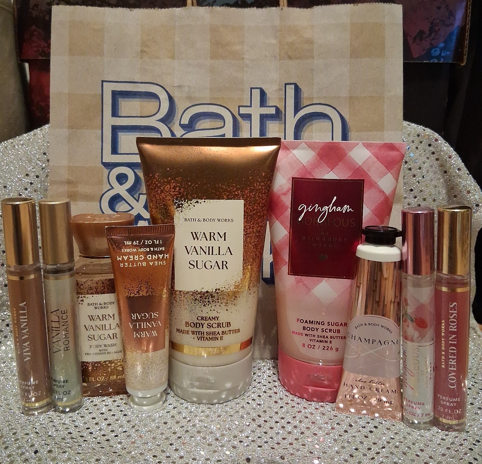 9 Bath & Body Works Scrub Perfume Body Wash Warm Vanilla Sugar Gingham Gorgeous