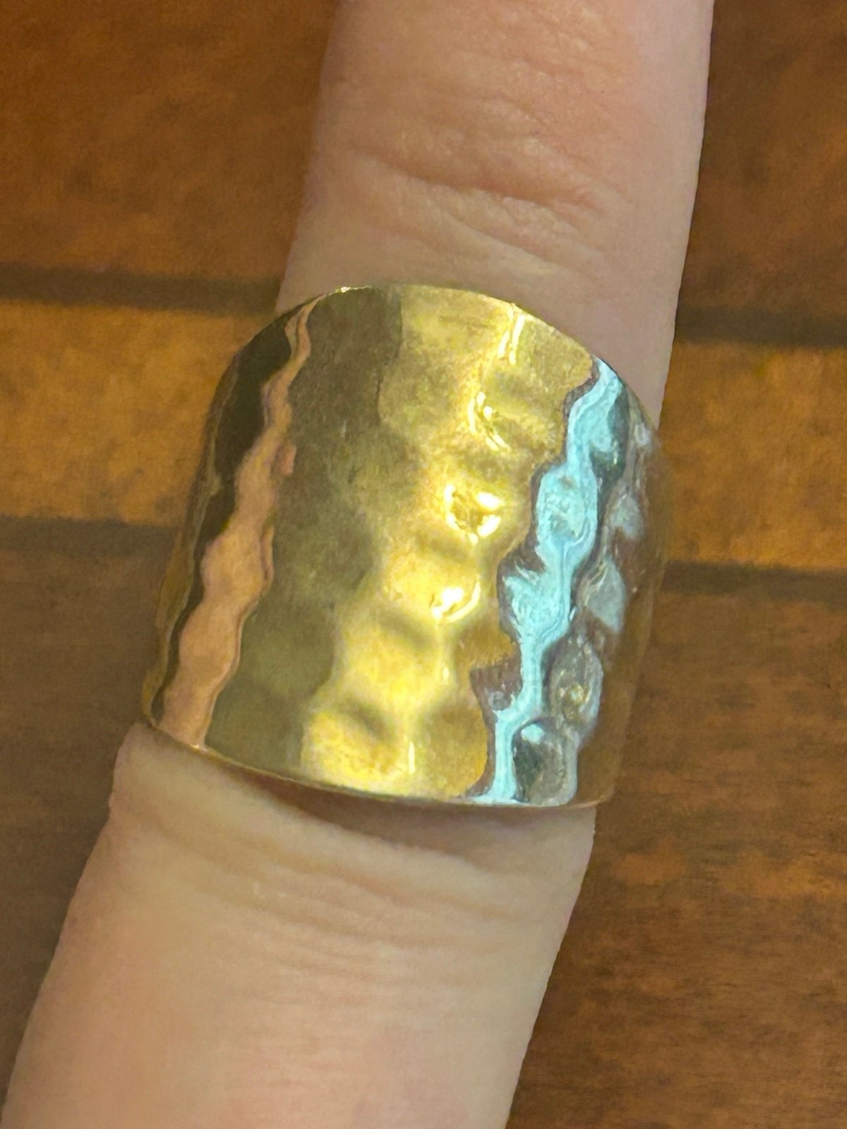925 sterling silver gold tone ring v21 5.85g size 7 seta