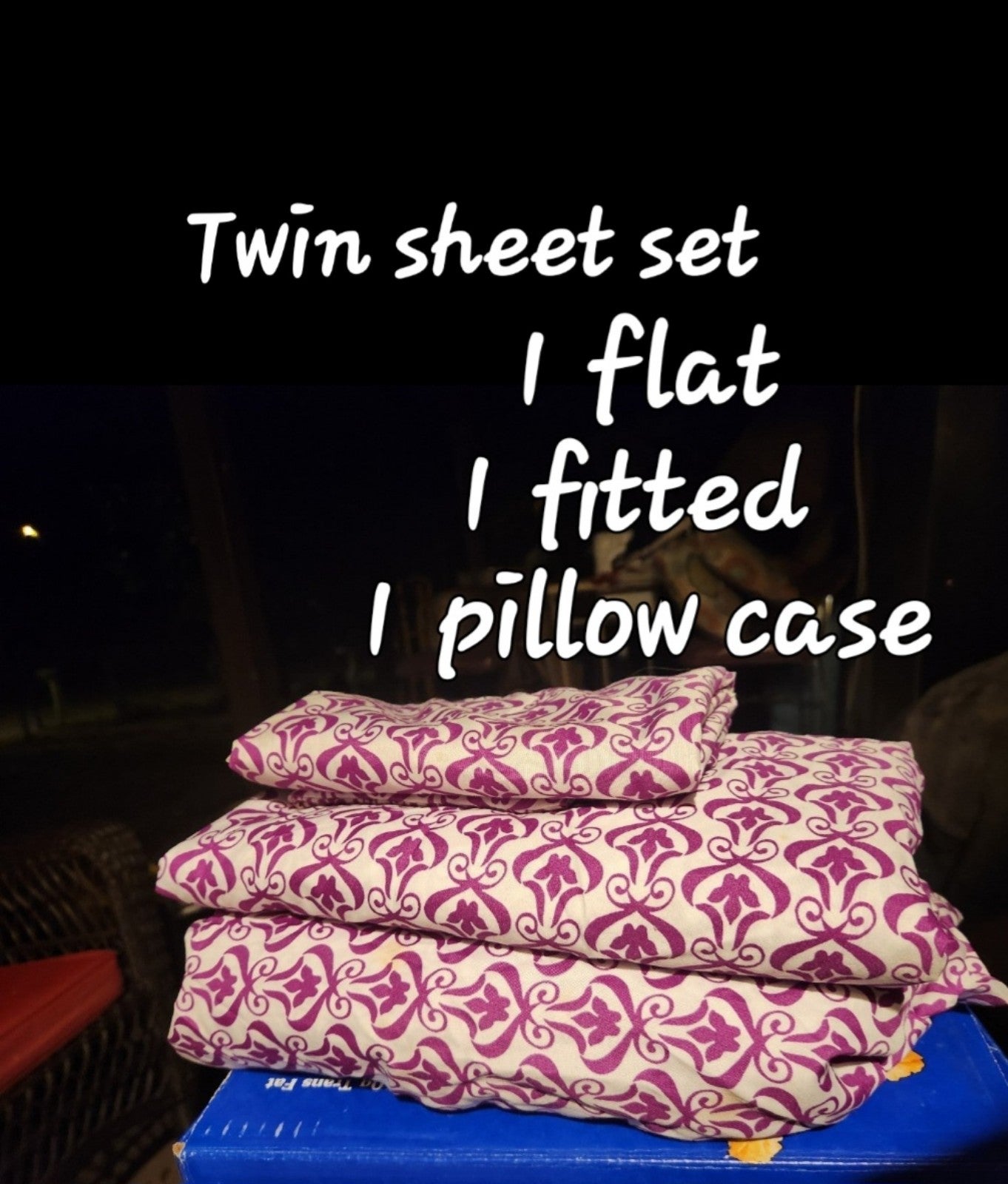 16 piece set. Jewel tone Twin sheets and curtains