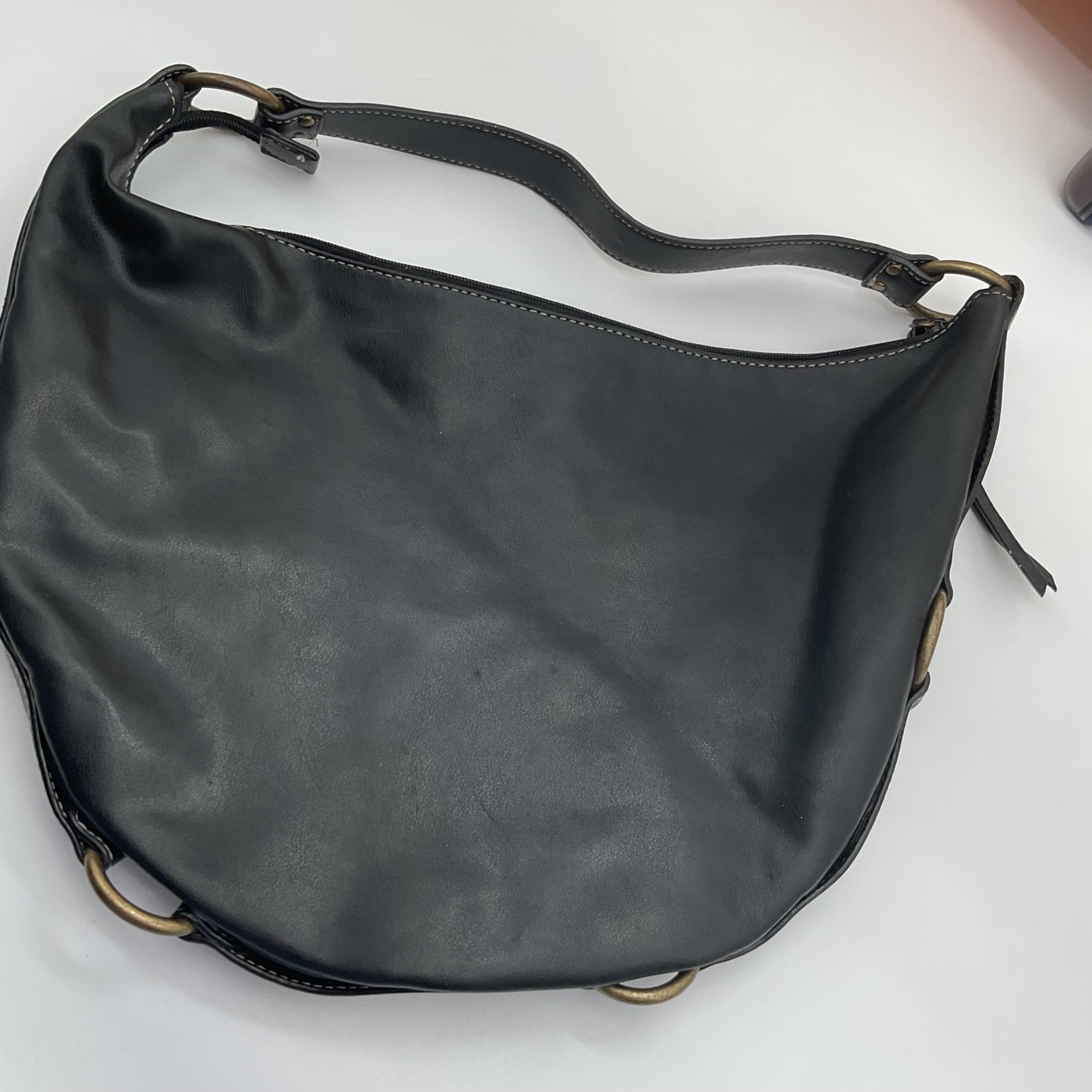 Nine West Black Hobo Bag Shoulder Bag with Bronze Rings