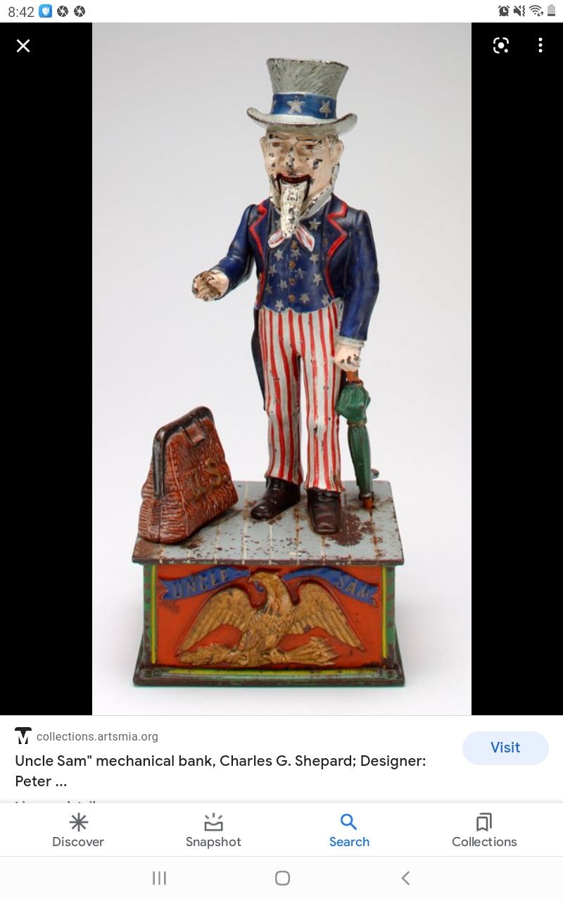 Vintage uncle Sam bank mechanical repo