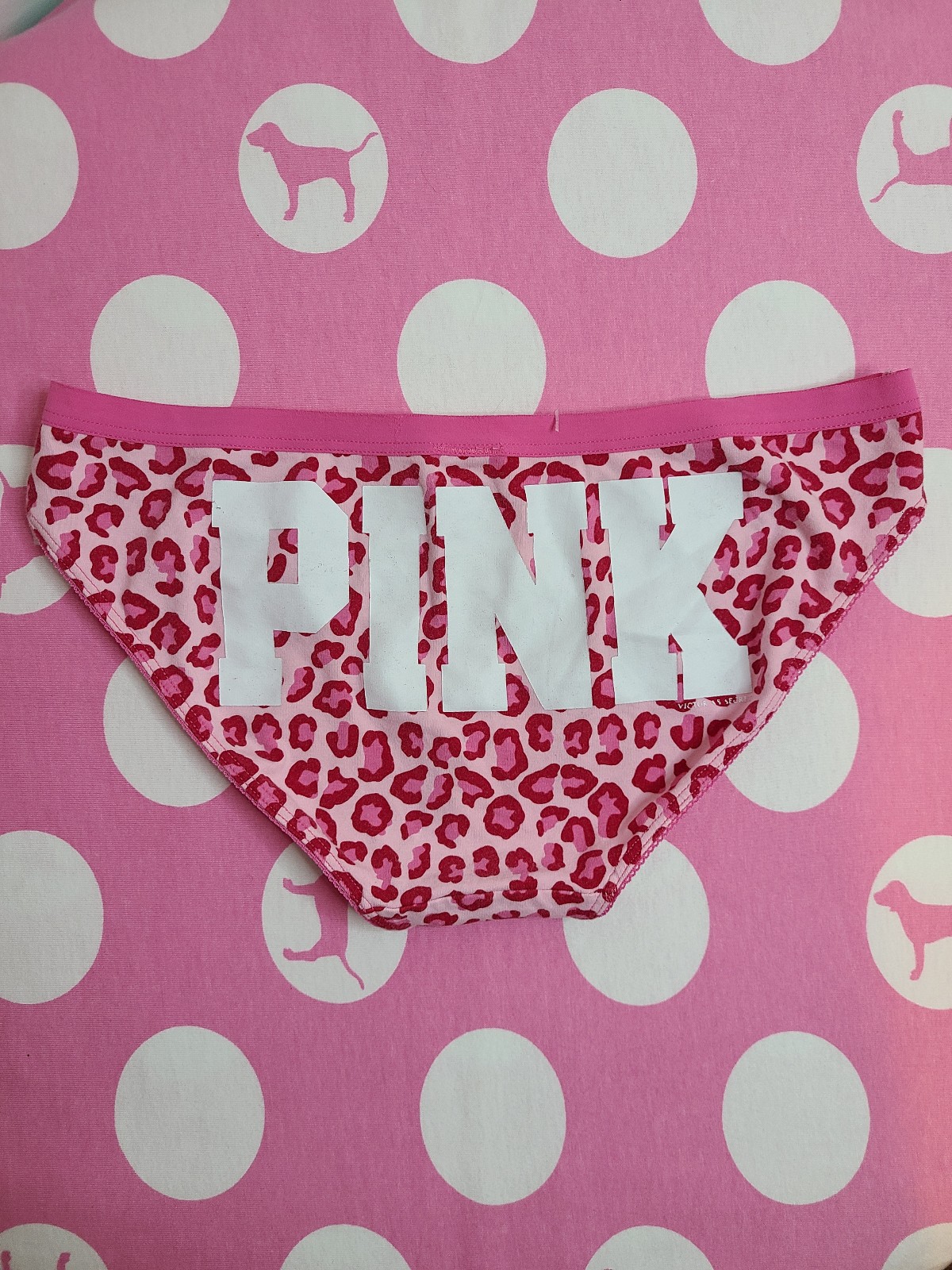 VTG Victoria's Secret PINK Extra Low Rise Bikini Panty XS Pink Leopard
