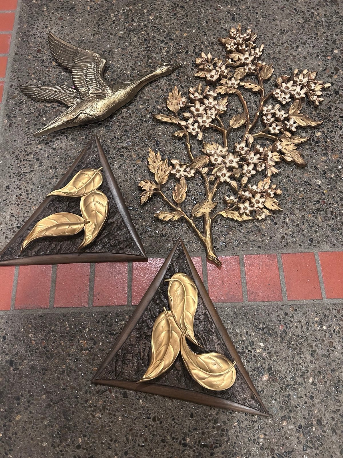 Vintage syroco burlwood mcm art decor lot