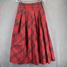 Disney Store Maxi Skirt Women Extra Small Tartan Plaid Taffeta Lined Holiday