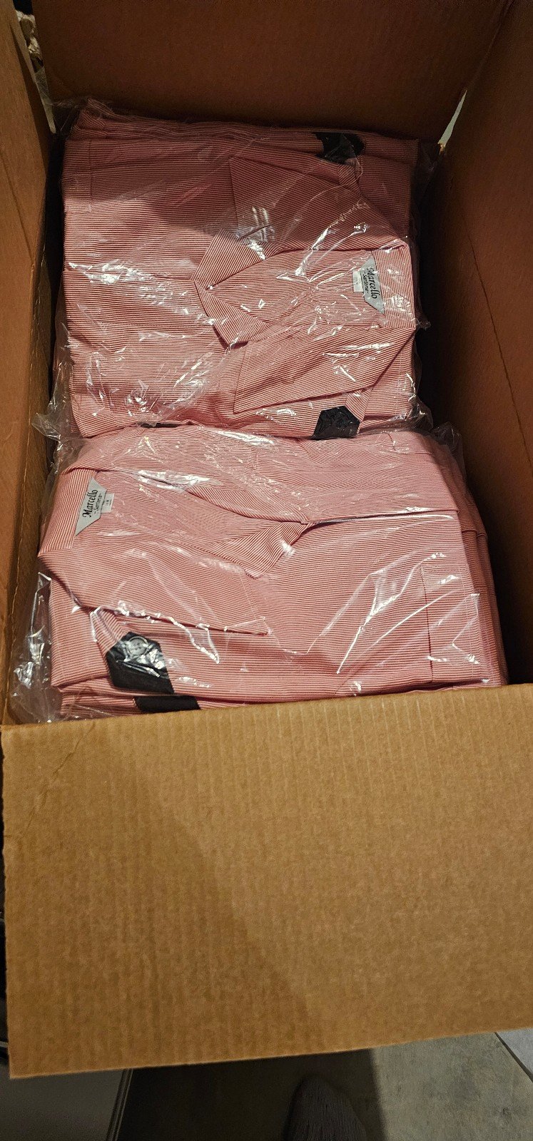 white and red striped Women's shint medium  (50) pieces
