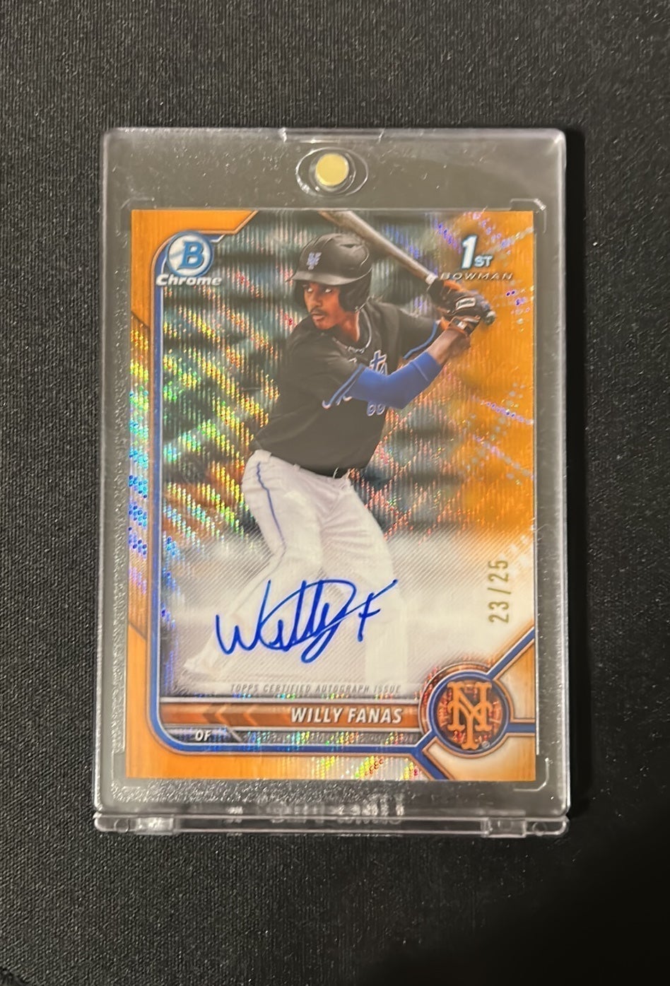 Willy Fanas 1st Bowman Orange Wave Auto /25