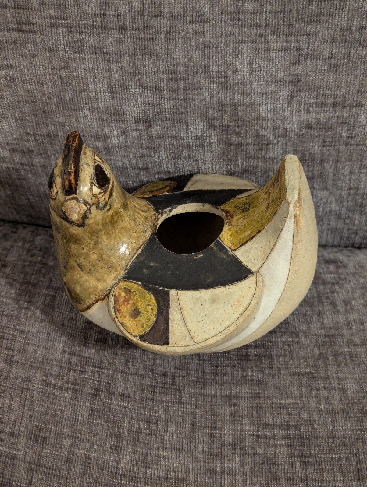 Vintage Julie Hom Stoneware Pottery Bird Vase - Denmark