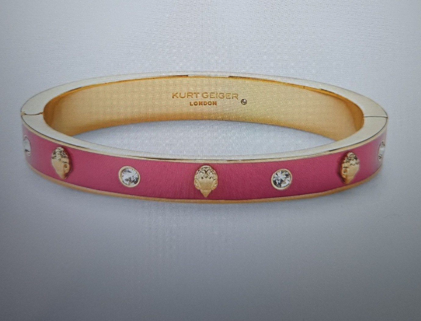 Kurt Geiger London Fuchsia Enamel Eagle Bangle.