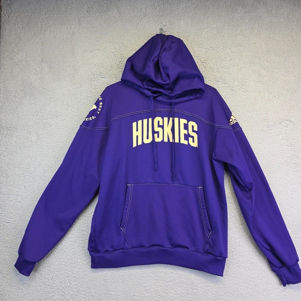 Washington Huskies Hoodie Adidas Aeroready Mens S Purple Player Issue NCAA Sport