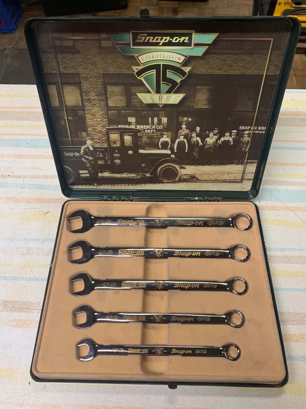 Snap-On 1995 75th Anniversary Commemorative Wrench Set Collector Edition