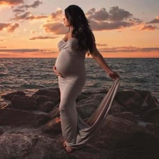 Maternity grey photoshoot dress