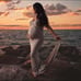Maternity grey photoshoot dress