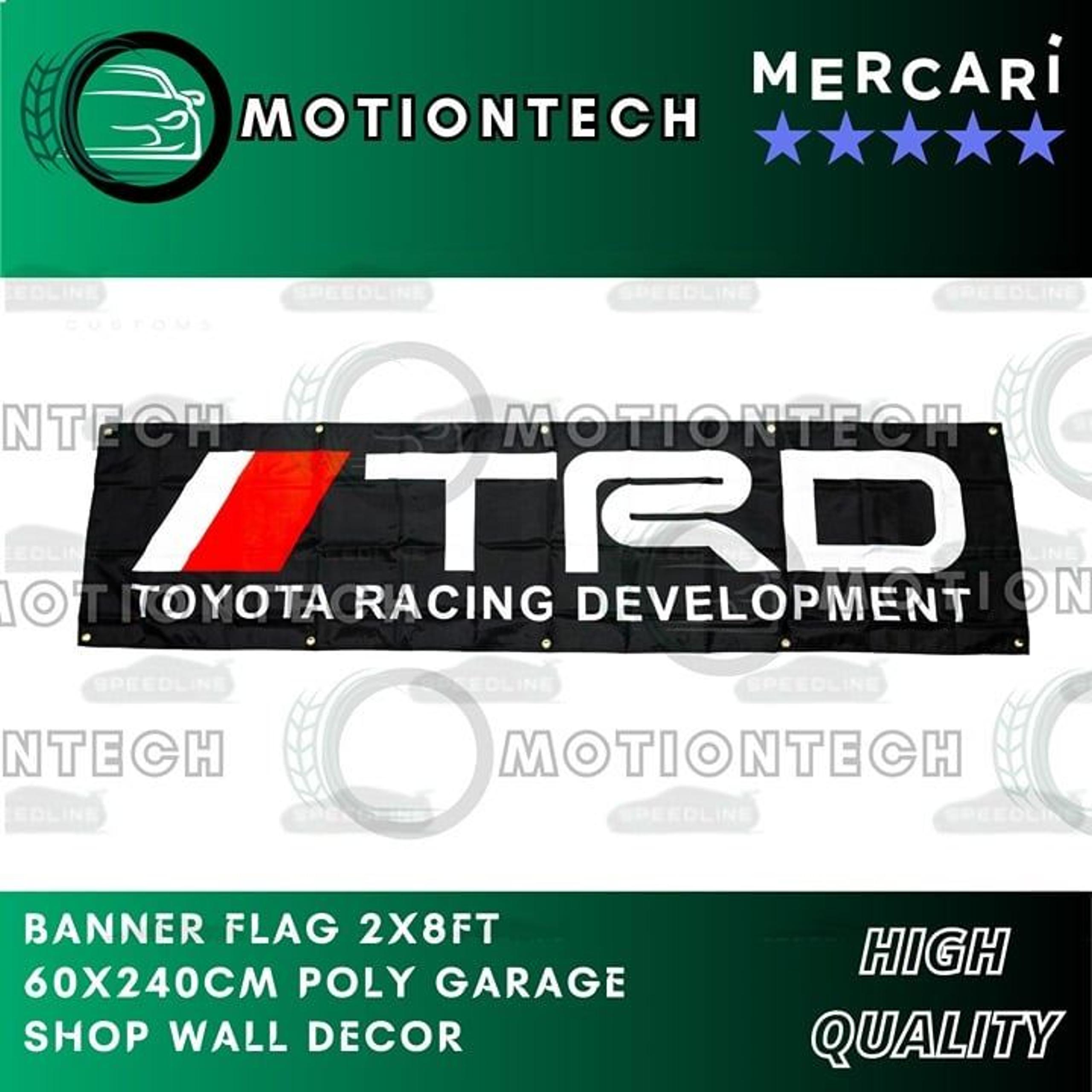 TRD White Banner Flag 3x5ft 90x150cm Poly Garage Shop Wall Decoration Brand New