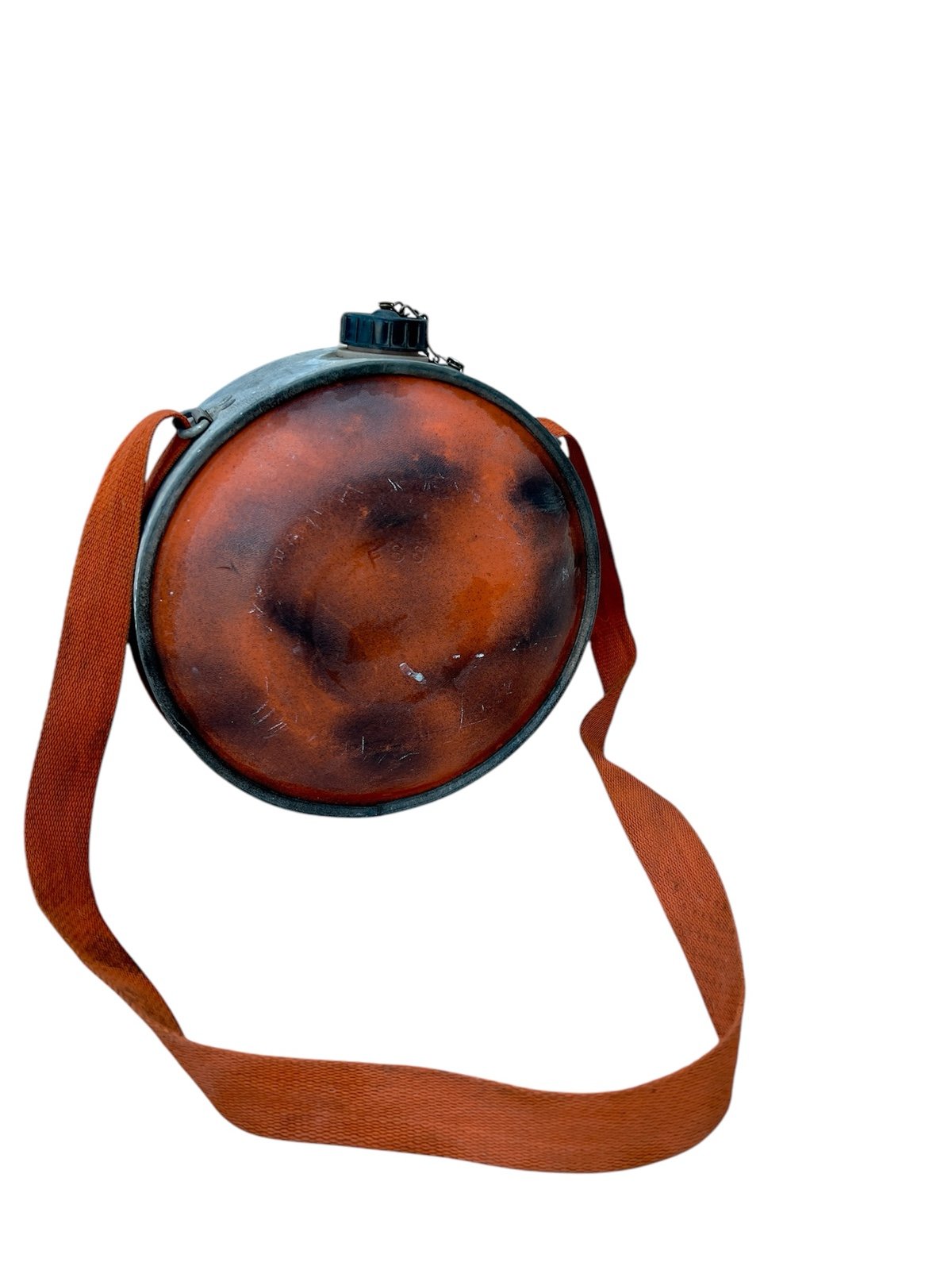 4 QT Oasis FSS Canteen Orange Vintage Strap No Leaks Hiking Camping