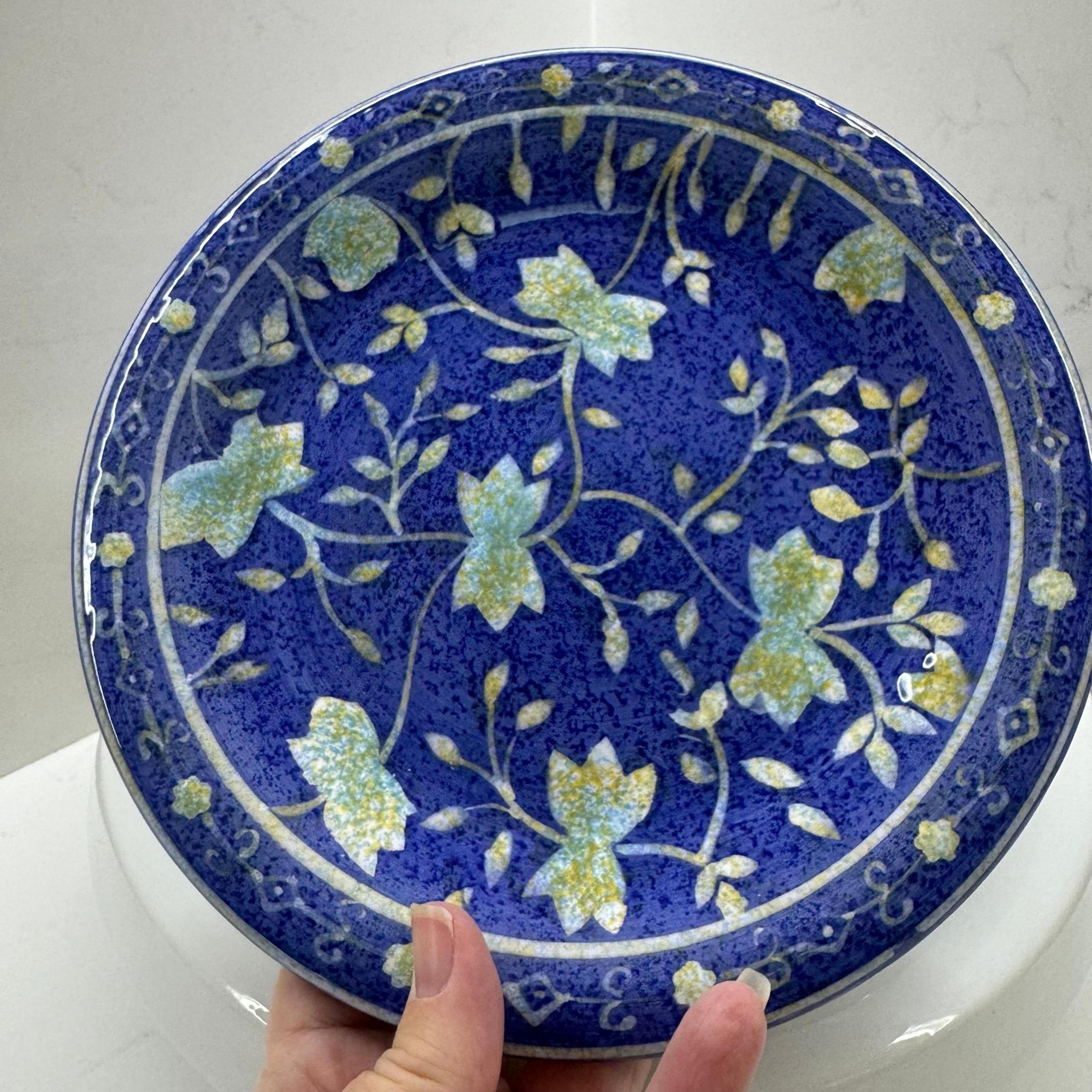 World Market Two 8.25”  Plates - Thailand - Blue with green leaves
Replacement