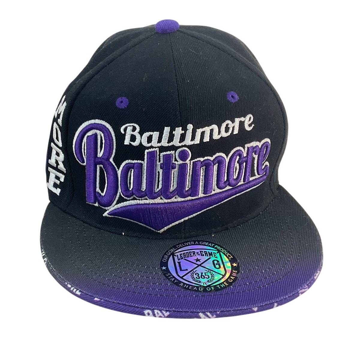 Leader of the Game Baltimore Black/Purple Snapback Hat Acrylic Men’s One Size