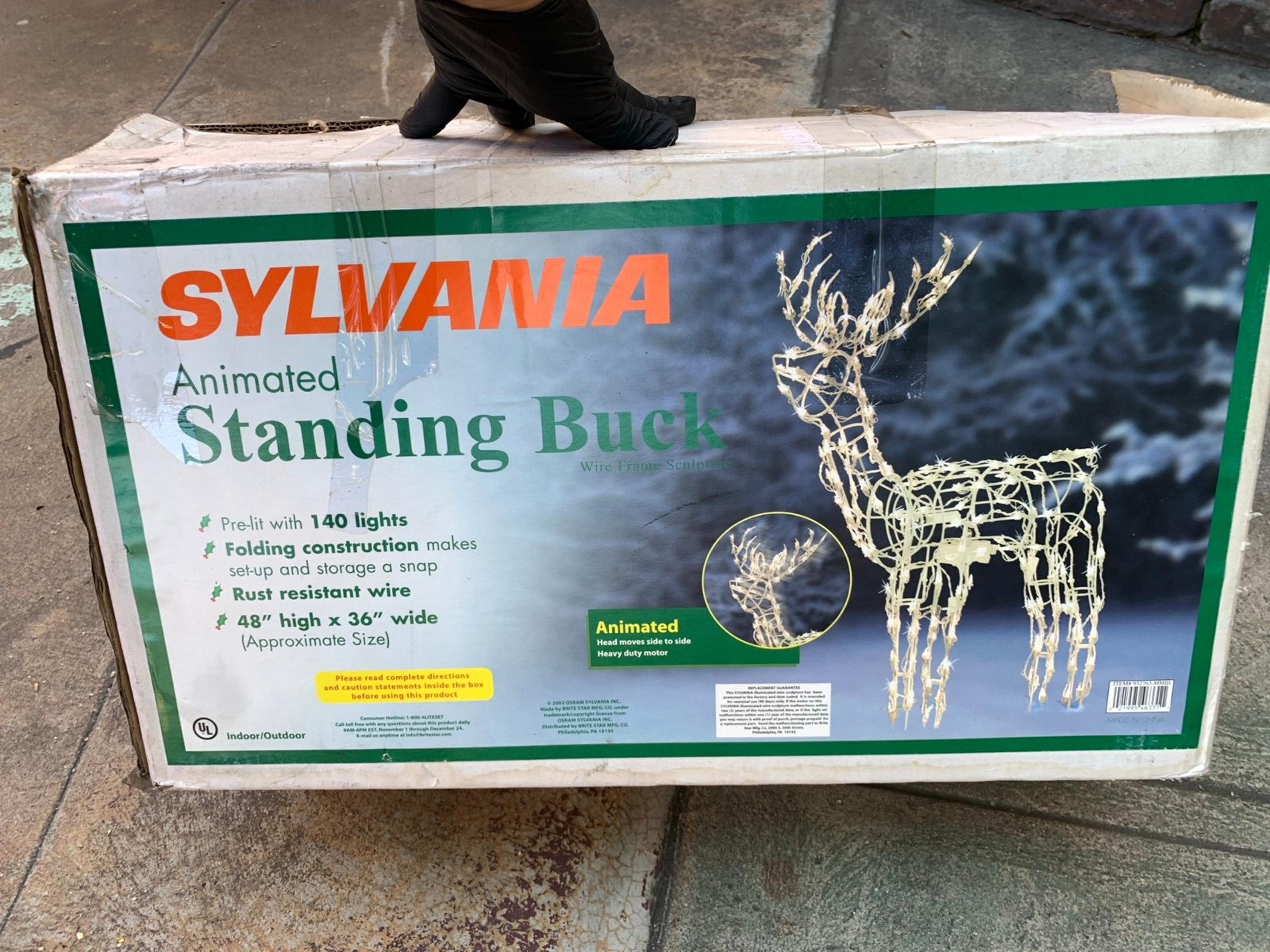 Vintage Sylvania Christmas Animated Standing Lighted Deer/Buck 48x36